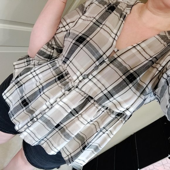 💎✨ Plaid Button Up Babydoll Top Torrid 1 - Picture 5 of 5